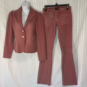 Bebe Vintage Jacket and Pants Sz Med Low Rise Check the measurements 😊 CLASSIC!